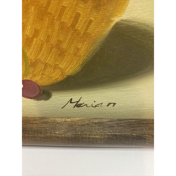 Marian? Still Life Basket Of Fruit Cherries And Orange Oil Painting On Canvas - Picture 5 of 9